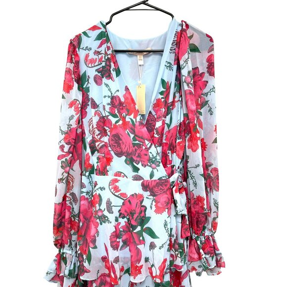 Saks Anthro Hutch $297 Wrap Floral Tiered Maxi Dress Size 0x NWT - Picture 5 of 10